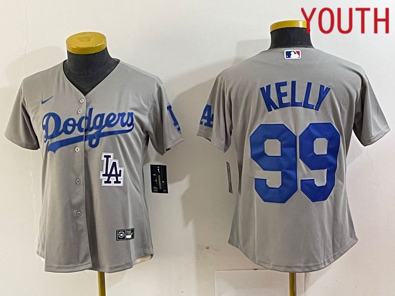 Youth Los Angeles Dodgers 99 Kelly Grey 2024 Nike Game MLB Jersey style 4